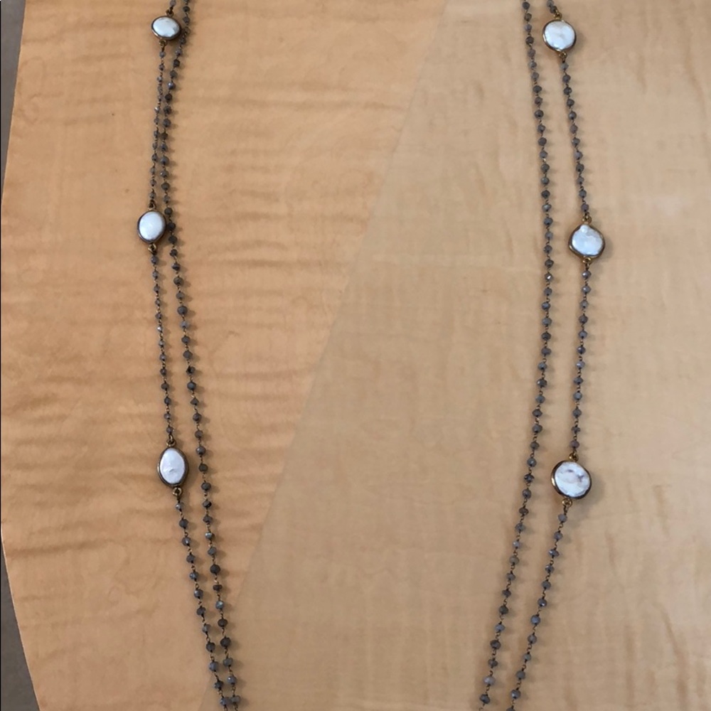 Katia Labradorite and pearl necklace